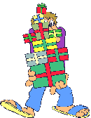 carrying lots of birthday presents